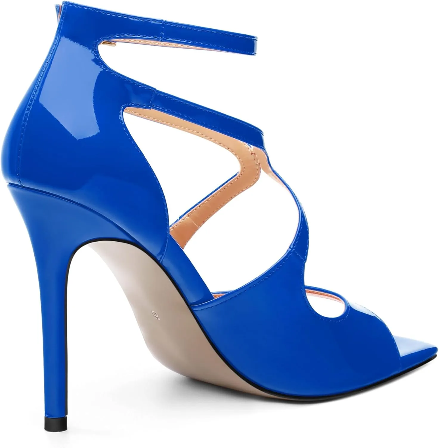 High Heels for Women, Women's Stiletto Heels Cross Strappy Square Open Toe Sexy Sandals Ankle Strap Buckle High Heels Fashion Dress Prom Sandals
