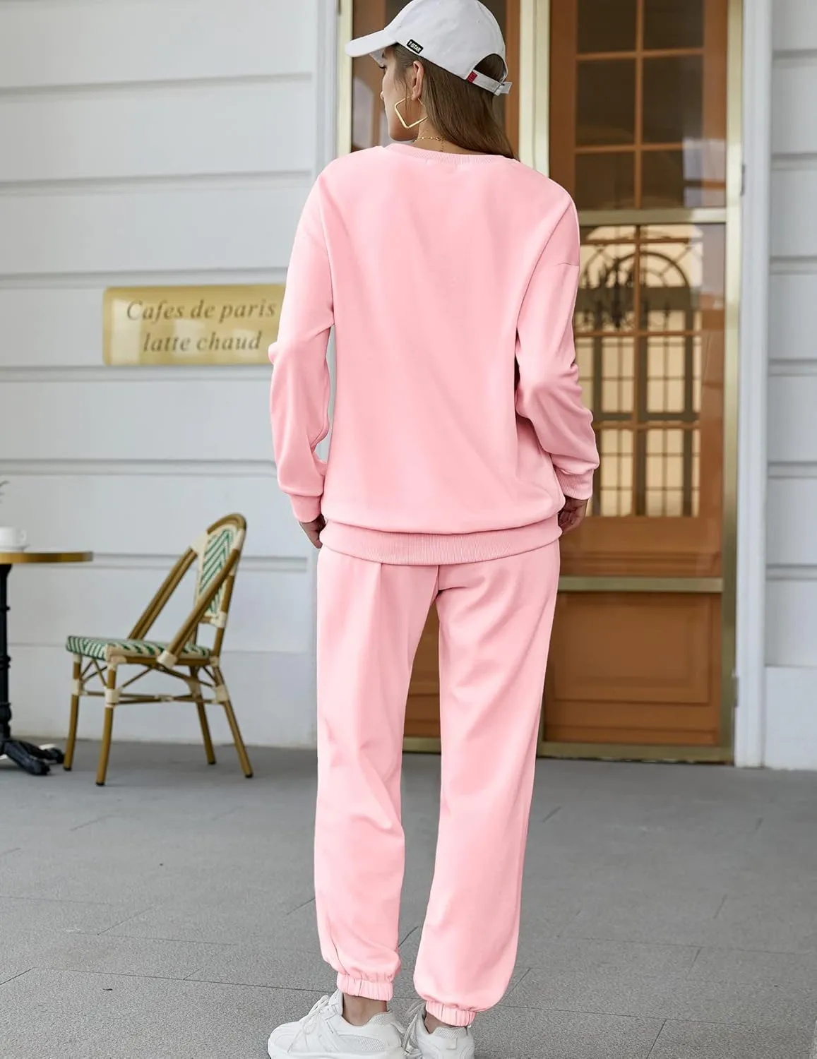 HOTOUCH Fleece Sweatsuit 2 Piece Outfit Winter Sherpa Lined Tracksuit Warm Up Suits Thick Sweatshirt and Sweatpants Sets
