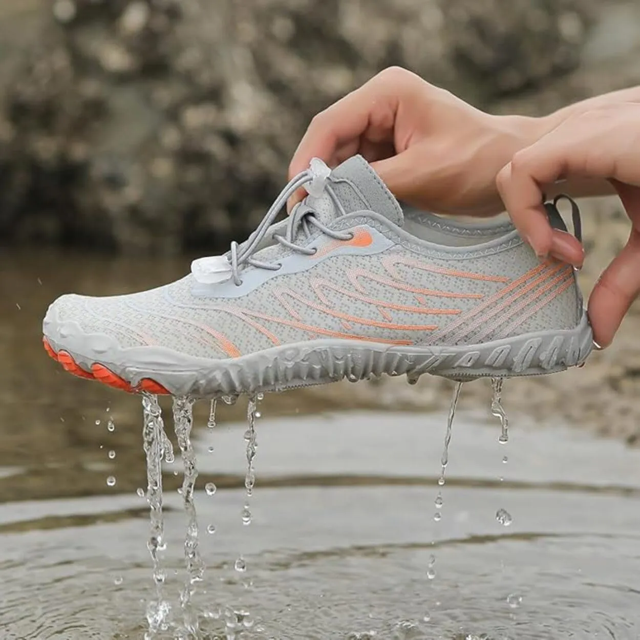 Hrtesus Grounding Shoes with Copper for Women Men Earthing Shoes Grounded Barefoot Footwear Wide Toe Highly Elastic Non-Slip Sneakers