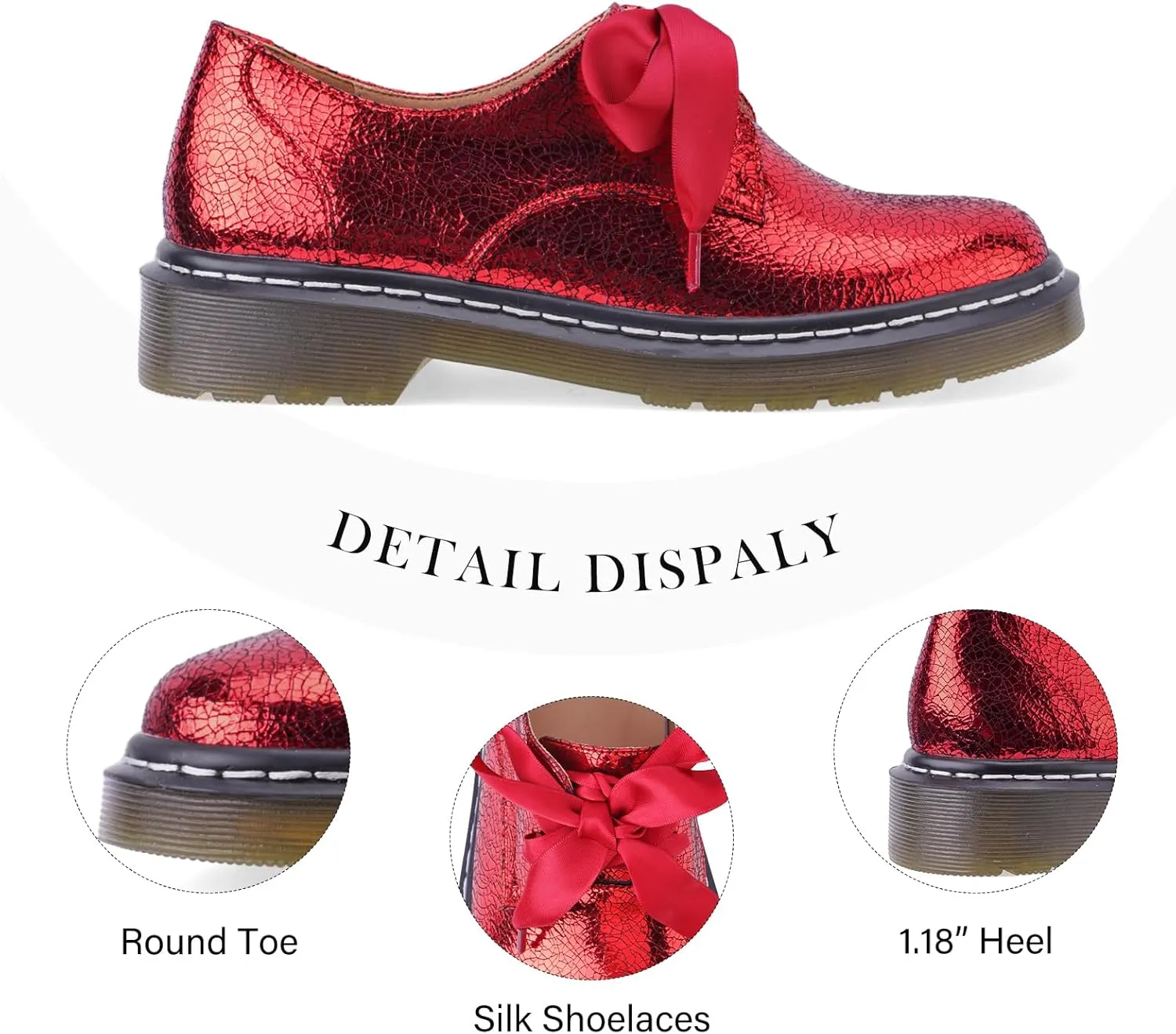 IMPREMEY Mary Janes Oxford Bow Flats Loafers Shoes for Women Round Toe Platform Non-Slip Comfortable Casual Cute Shoes