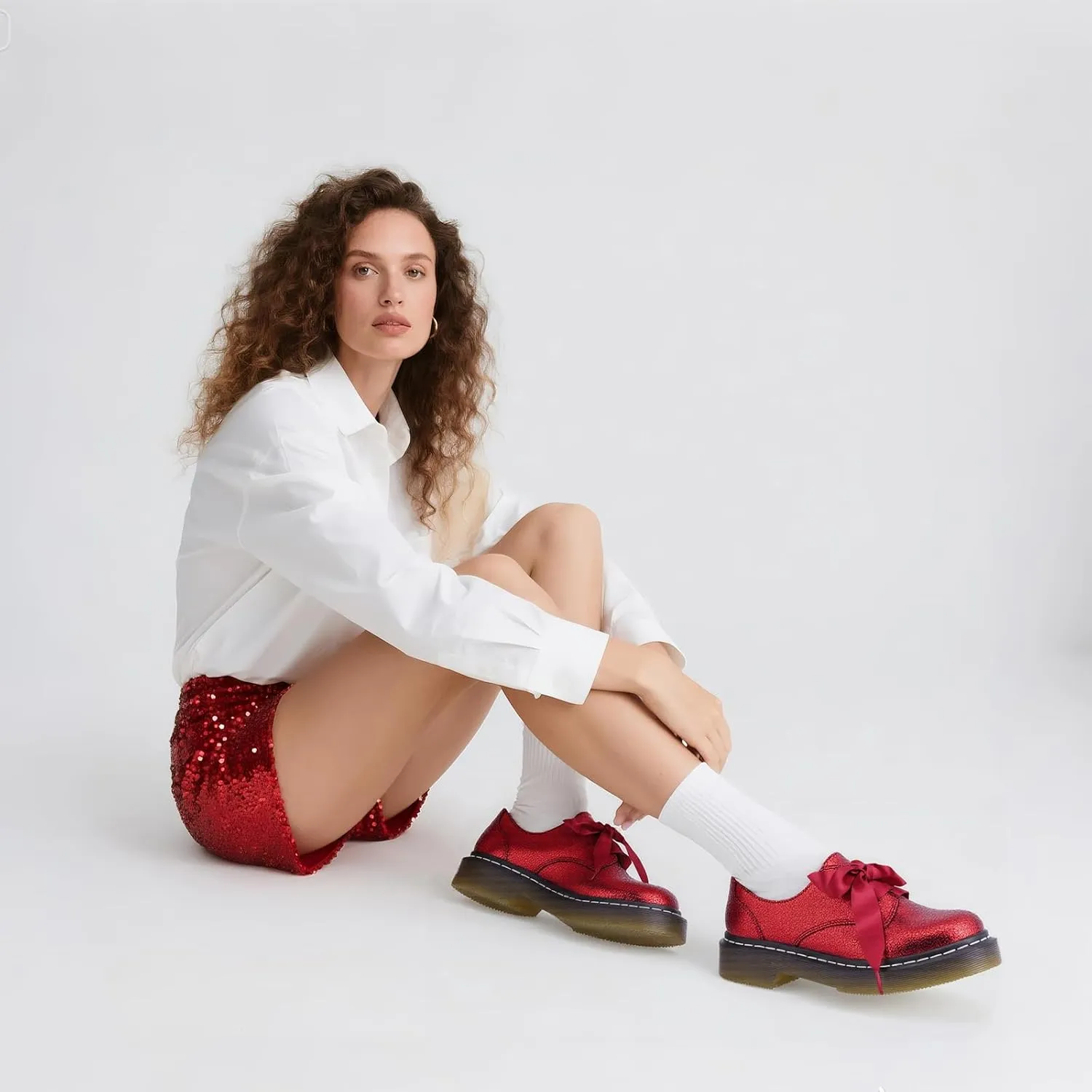IMPREMEY Mary Janes Oxford Bow Flats Loafers Shoes for Women Round Toe Platform Non-Slip Comfortable Casual Cute Shoes