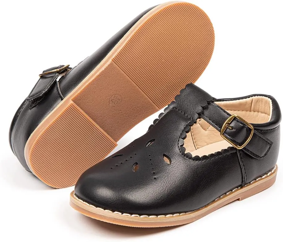 ISINSER Toddler Girls Classic Oxford Shoes Princess Dress Mary Jane Party Bowknot Flats School Uniform Shoes