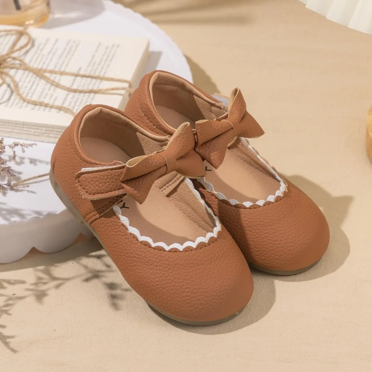ISINSER Toddler Girls Classic Oxford Shoes Princess Dress Mary Jane Party Bowknot Flats School Uniform Shoes