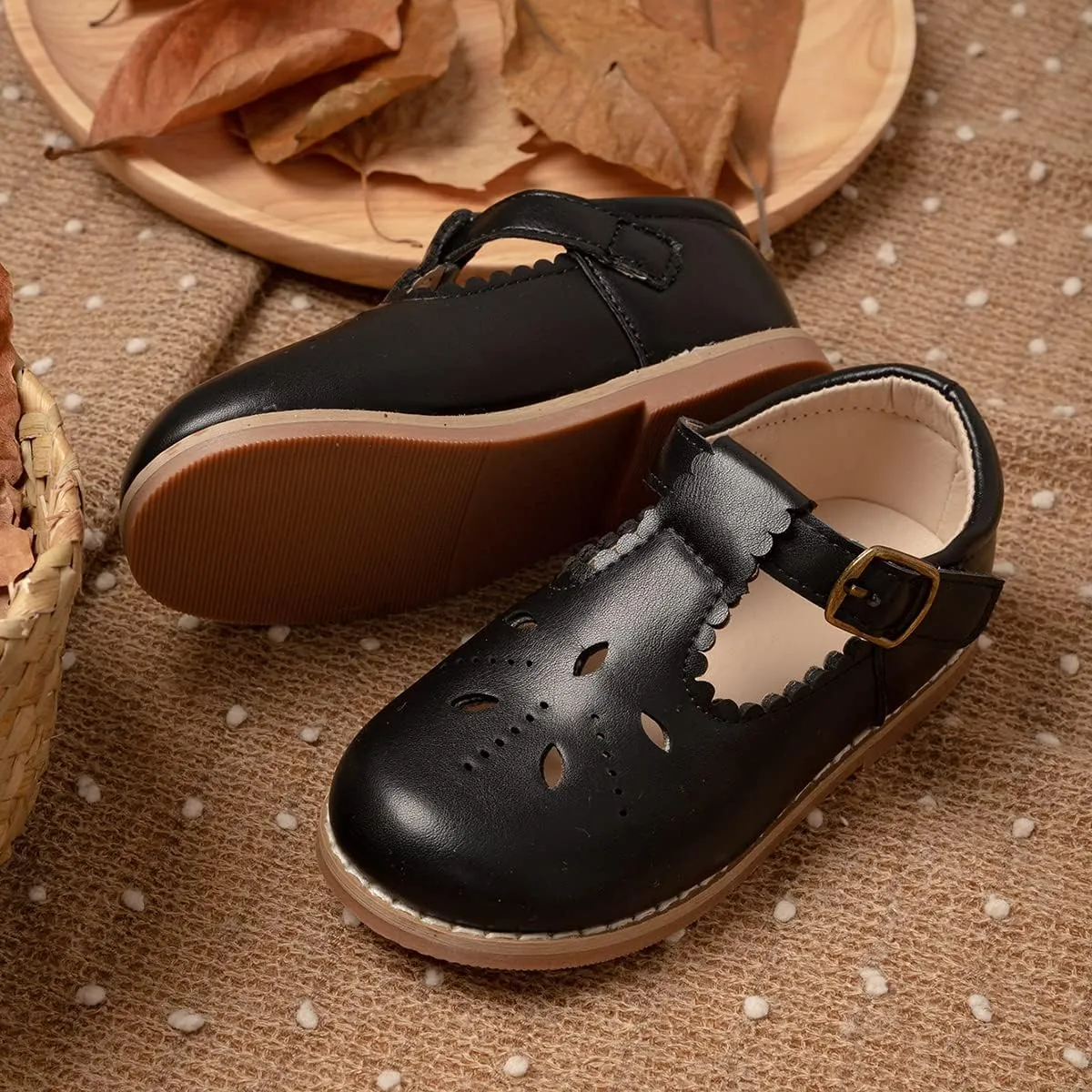 ISINSER Toddler Girls Classic Oxford Shoes Princess Dress Mary Jane Party Bowknot Flats School Uniform Shoes