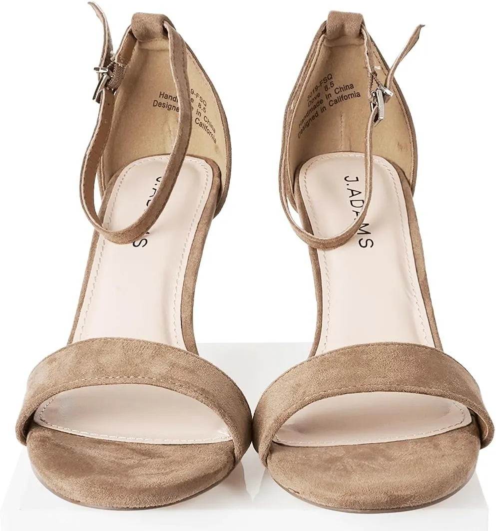 J. Adams Dove Ankle Strap Womens Stiletto For Women Sexy - Open Toe Strappy Heels, Wedding Shoes For Bride, Summer Heels and Bridal Shoes