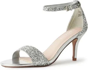 J. Adams Dove Ankle Strap Womens Stiletto For Women Sexy - Open Toe Strappy Heels, Wedding Shoes For Bride, Summer Heels and Bridal Shoes
