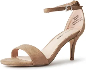 J. Adams Dove Ankle Strap Womens Stiletto For Women Sexy - Open Toe Strappy Heels, Wedding Shoes For Bride, Summer Heels and Bridal Shoes