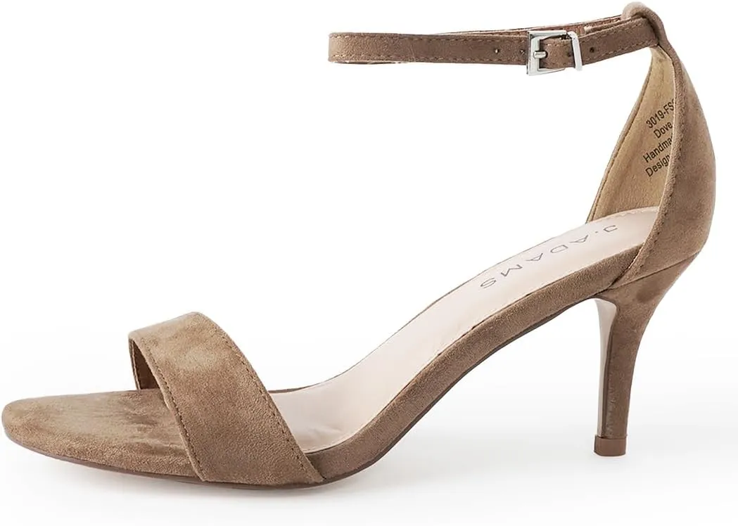 J. Adams Dove Ankle Strap Womens Stiletto For Women Sexy - Open Toe Strappy Heels, Wedding Shoes For Bride, Summer Heels and Bridal Shoes