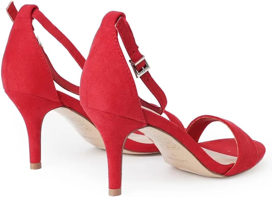 J. Adams Dove Ankle Strap Womens Stiletto For Women Sexy - Open Toe Strappy Heels, Wedding Shoes For Bride, Summer Heels and Bridal Shoes