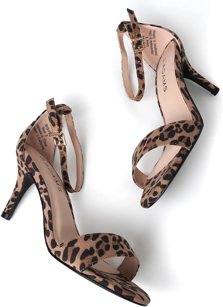 J. Adams Dove Ankle Strap Womens Stiletto For Women Sexy - Open Toe Strappy Heels, Wedding Shoes For Bride, Summer Heels and Bridal Shoes