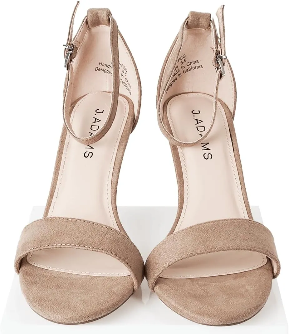 J. Adams Dove Ankle Strap Womens Stiletto For Women Sexy - Open Toe Strappy Heels, Wedding Shoes For Bride, Summer Heels and Bridal Shoes