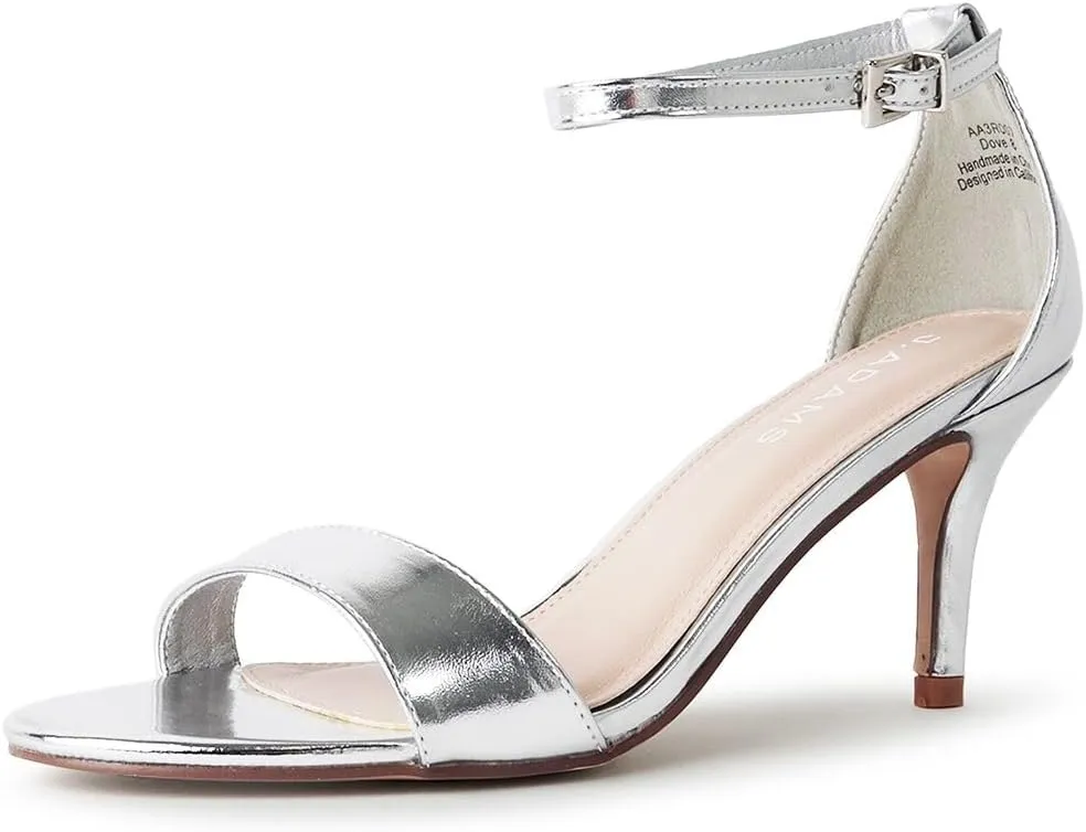J. Adams Dove Ankle Strap Womens Stiletto For Women Sexy - Open Toe Strappy Heels, Wedding Shoes For Bride, Summer Heels and Bridal Shoes