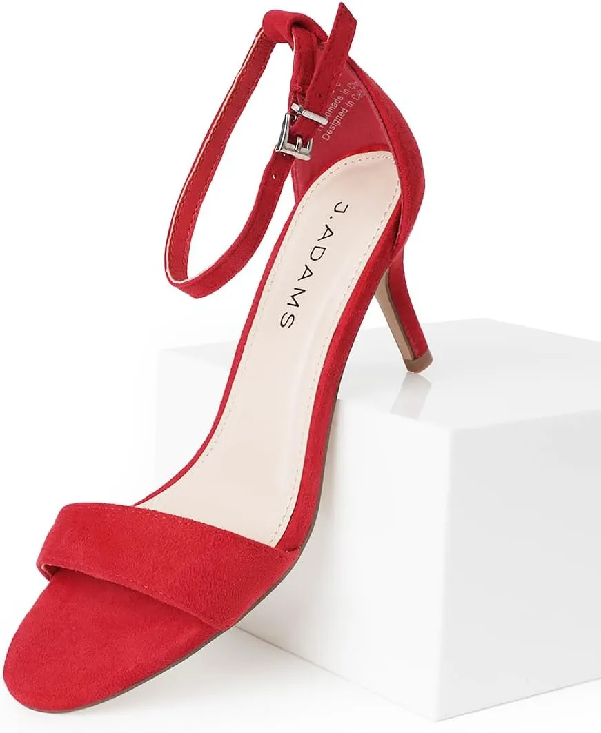 J. Adams Dove Ankle Strap Womens Stiletto For Women Sexy - Open Toe Strappy Heels, Wedding Shoes For Bride, Summer Heels and Bridal Shoes
