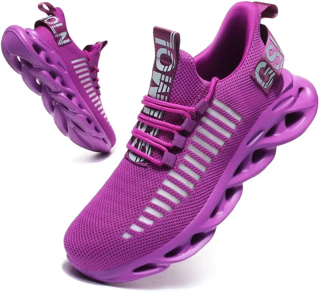 Jakcuz Women's Lace Up Walking Shoes Breathable Ultra Lightweight Sport Casual Ladies Girls Fashion Platform Sneakers