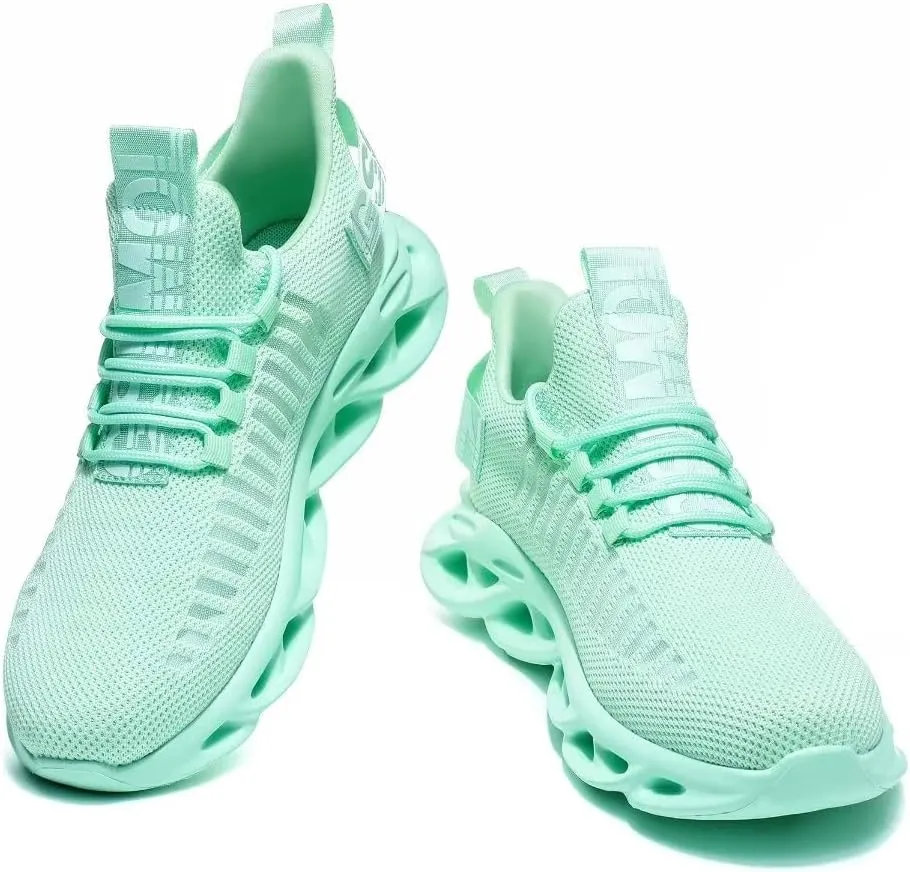 Jakcuz Women's Lace Up Walking Shoes Breathable Ultra Lightweight Sport Casual Ladies Girls Fashion Platform Sneakers