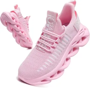 Jakcuz Women's Lace Up Walking Shoes Breathable Ultra Lightweight Sport Casual Ladies Girls Fashion Platform Sneakers