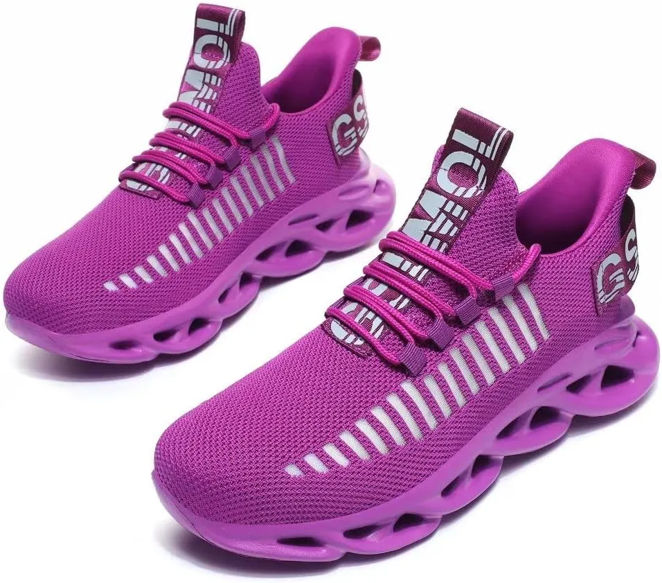 Jakcuz Women's Lace Up Walking Shoes Breathable Ultra Lightweight Sport Casual Ladies Girls Fashion Platform Sneakers