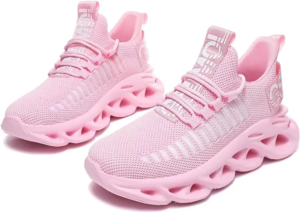 Jakcuz Women's Lace Up Walking Shoes Breathable Ultra Lightweight Sport Casual Ladies Girls Fashion Platform Sneakers