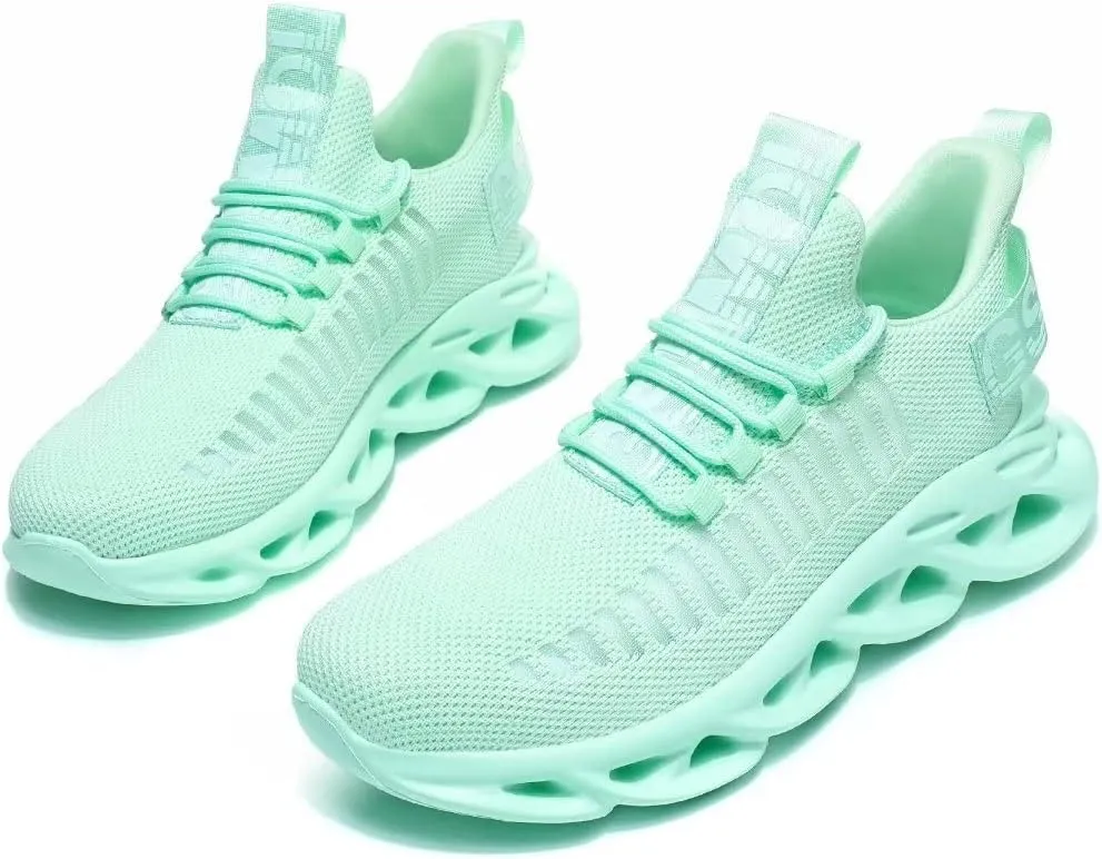 Jakcuz Women's Lace Up Walking Shoes Breathable Ultra Lightweight Sport Casual Ladies Girls Fashion Platform Sneakers