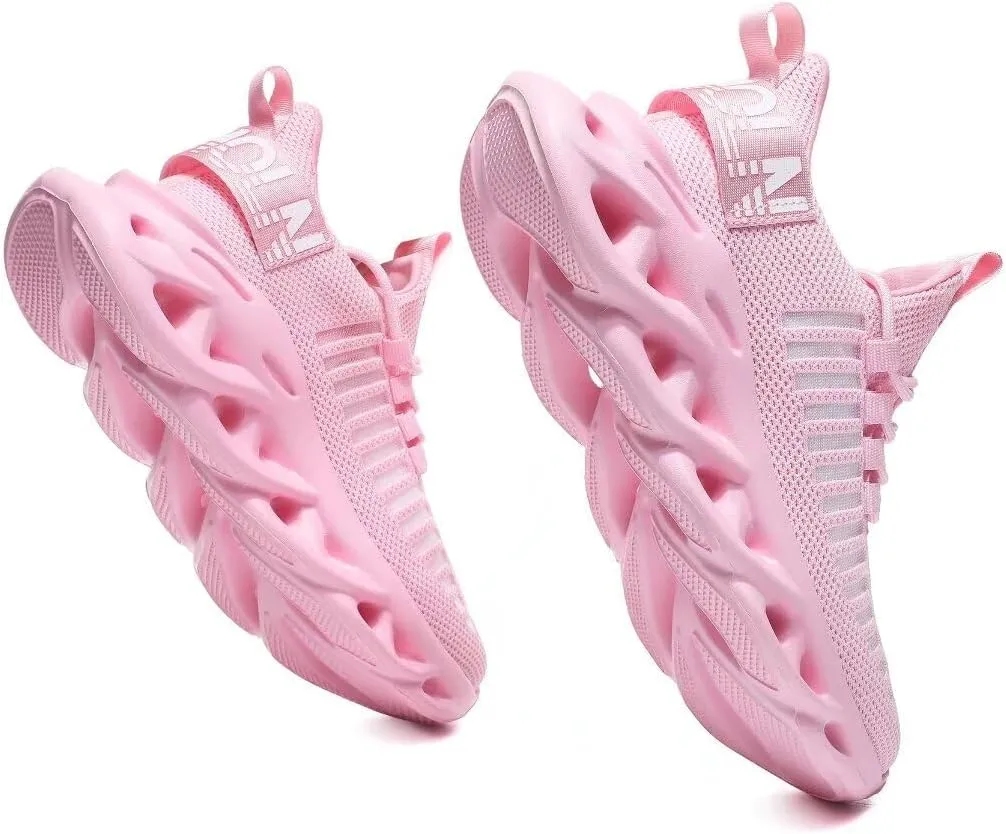 Jakcuz Women's Lace Up Walking Shoes Breathable Ultra Lightweight Sport Casual Ladies Girls Fashion Platform Sneakers