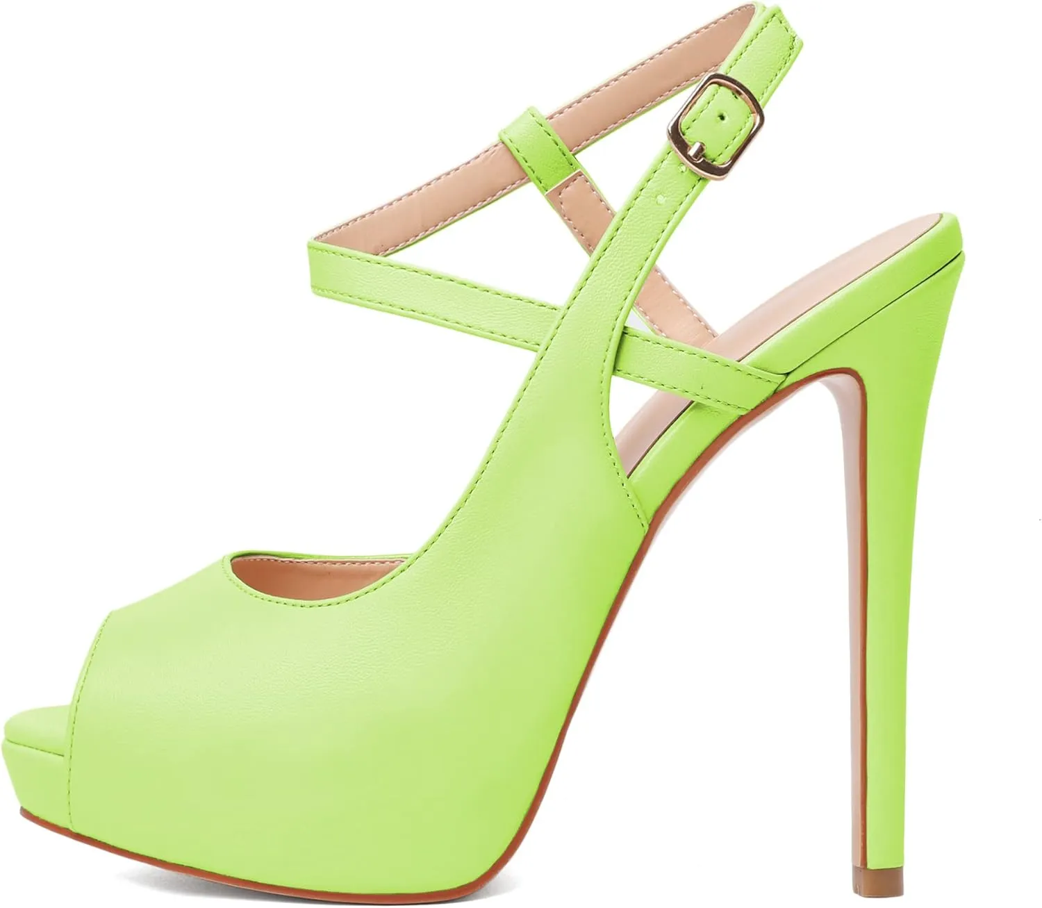 Joseywade Women Slingback Peep Toe Platform Pumps High Heel Sandals 5" Stiletto Heel Party Dress Shoes