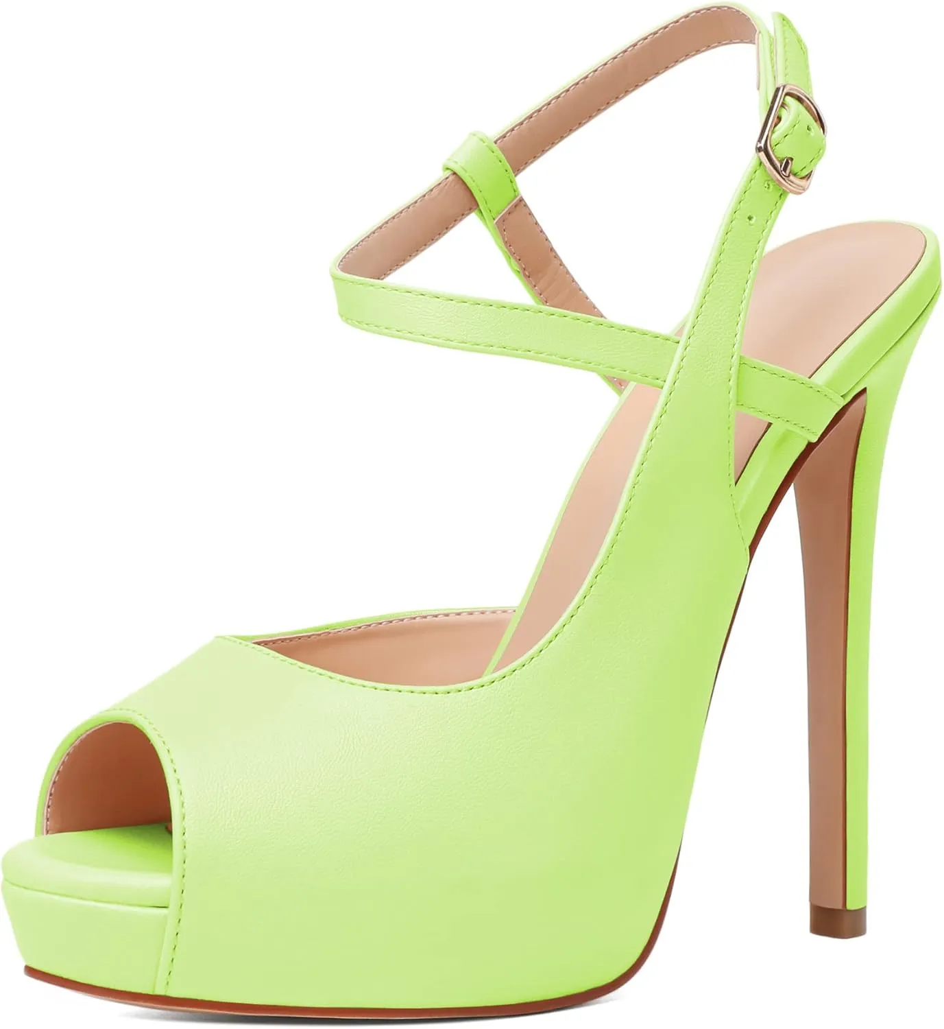 Joseywade Women Slingback Peep Toe Platform Pumps High Heel Sandals 5" Stiletto Heel Party Dress Shoes