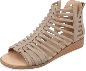 Journee Women's Comfort Foam Delilah Sliver Wedge Sandals Taupe, 6.5 Wide