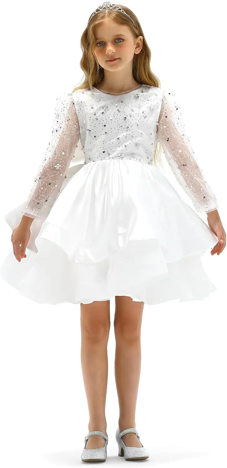 K KomForme Mary Jane Shoes with Low Heel Rhinestones Princess Flats Dress Pump Shoes for Little Kid/Big Kid