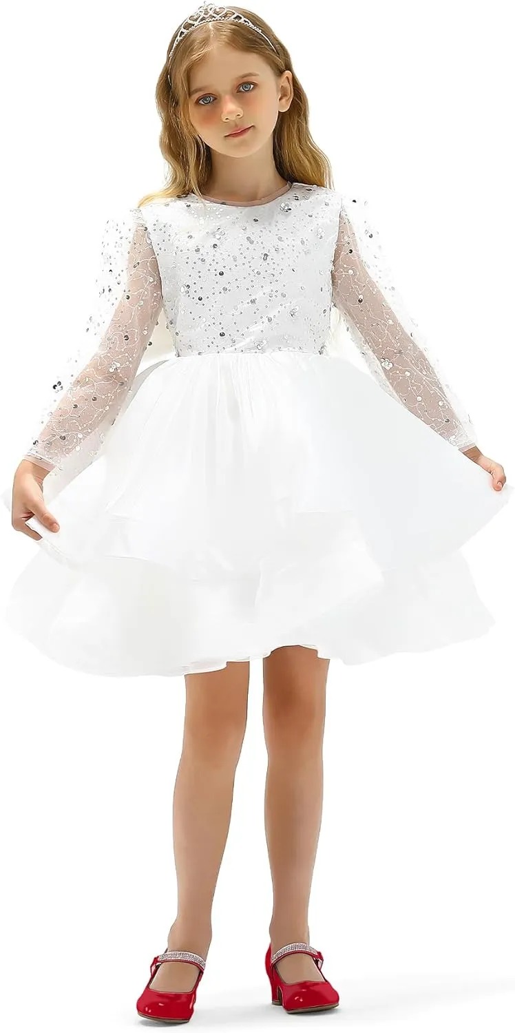 K KomForme Mary Jane Shoes with Low Heel Rhinestones Princess Flats Dress Pump Shoes for Little Kid/Big Kid