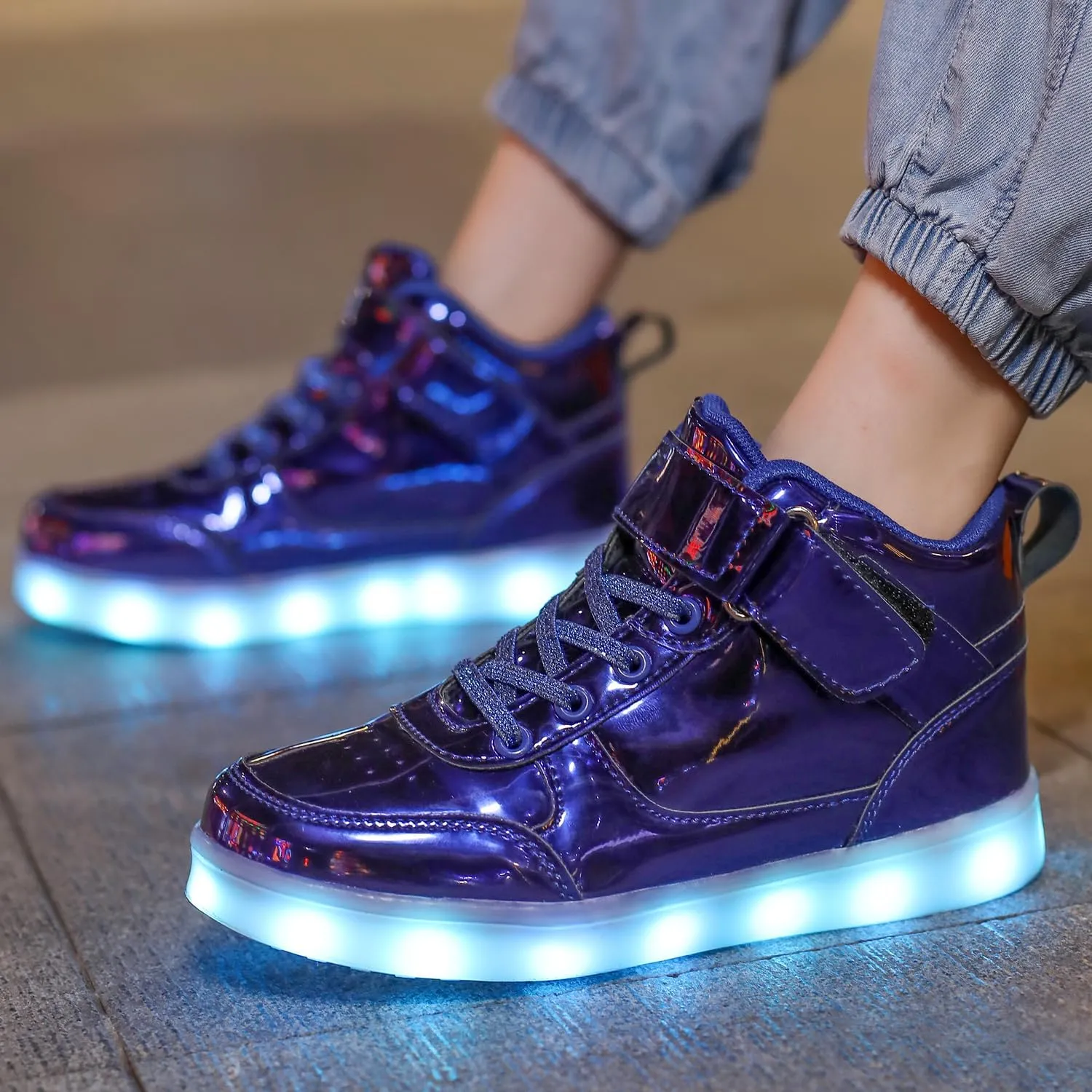 Kids Light up Shoes Led Shoes for Boys Girls USB Charging Flashing Trainers High Top Sneakers