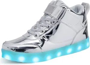 Kids Light Up Shoes LED Sneakers High Top USB Charging Flashing Trainers for Child Girls Boys