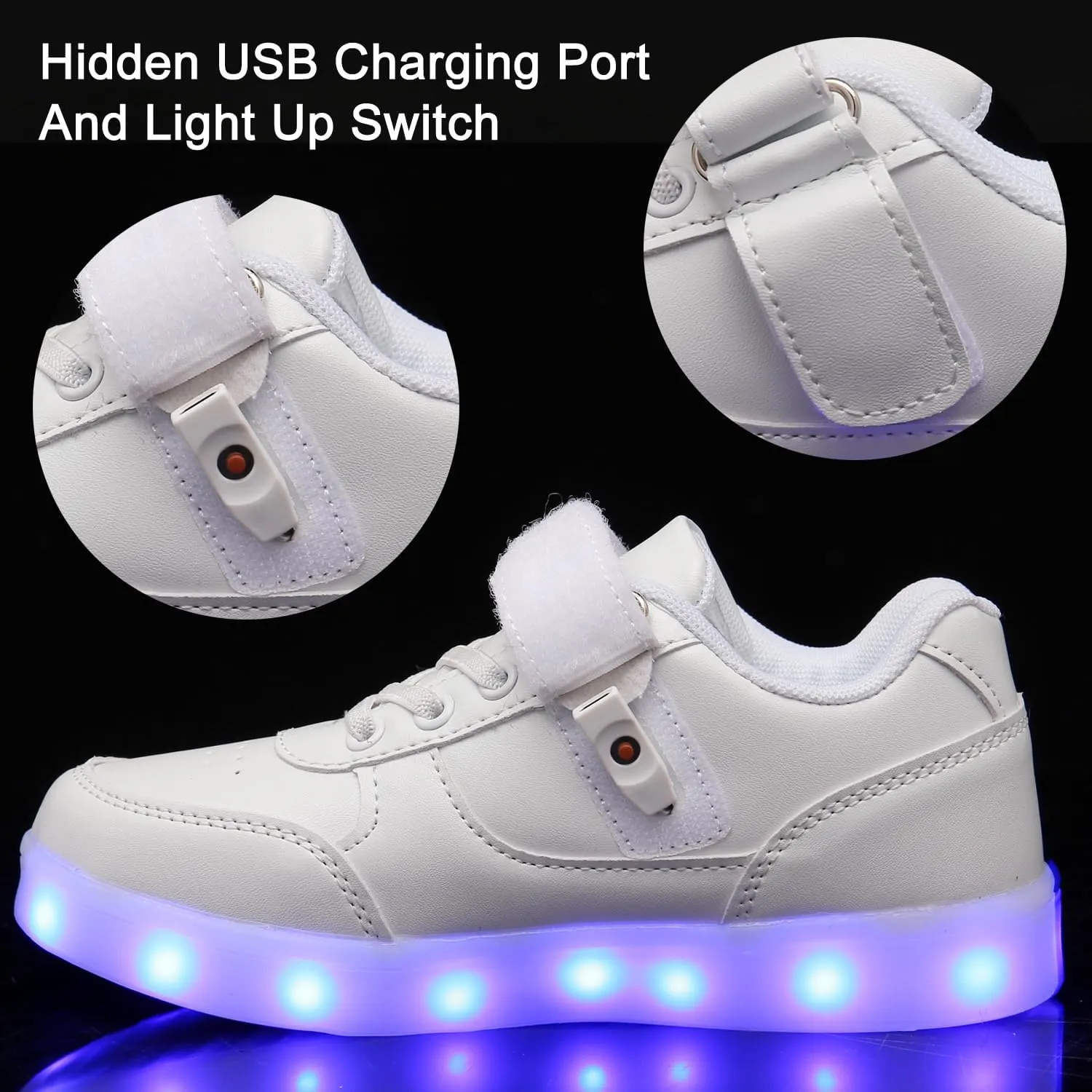 Kids Light Up Shoes LED Sneakers High Top USB Charging Flashing Trainers for Child Girls Boys