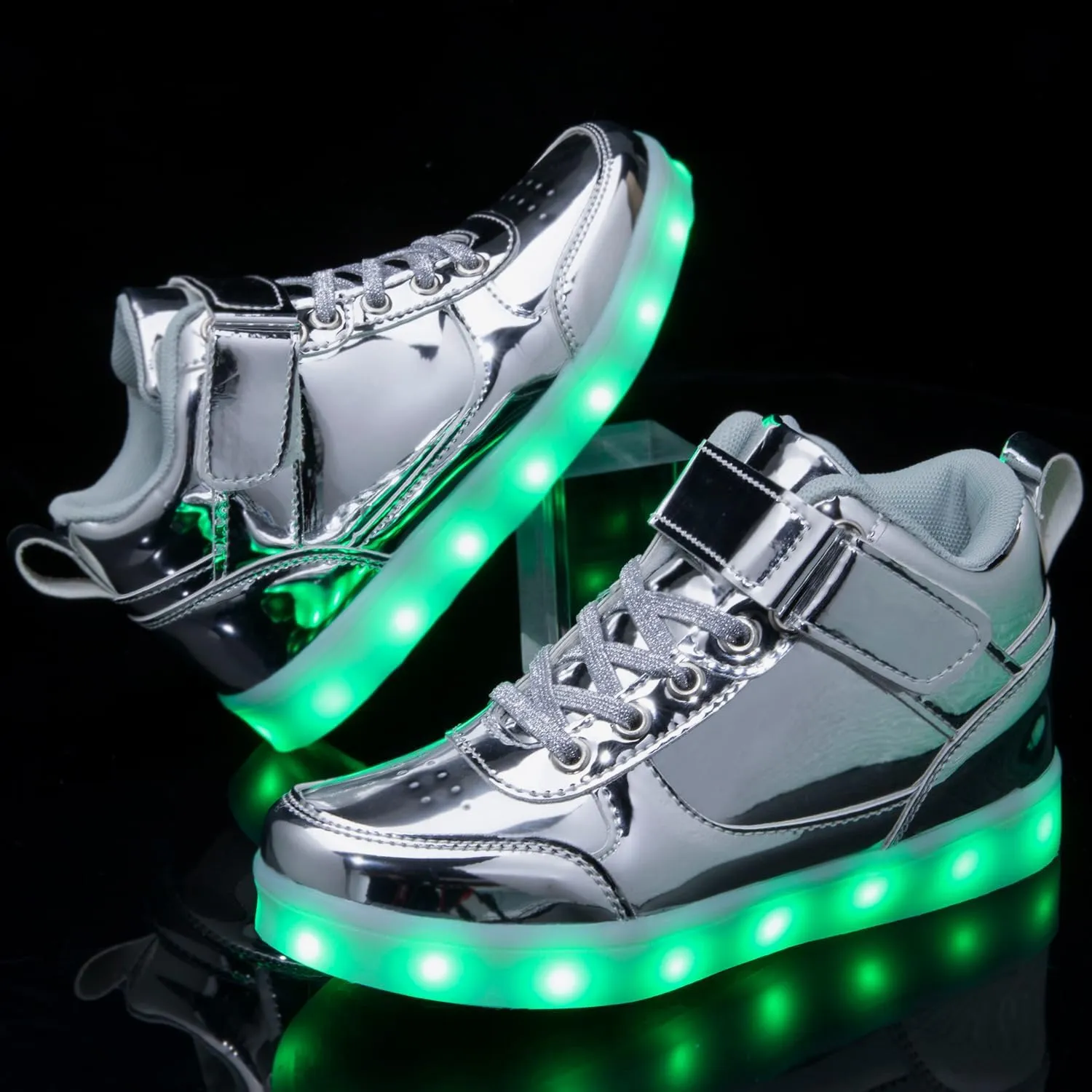 Kids Light Up Shoes LED Sneakers High Top USB Charging Flashing Trainers for Child Girls Boys