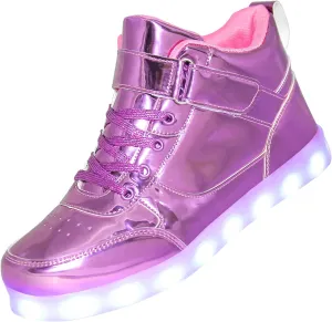 Kids Light up Shoes Led Sneakers USB Charging Flashing Trainers for Boys Girls High Top Sneakers Pink37