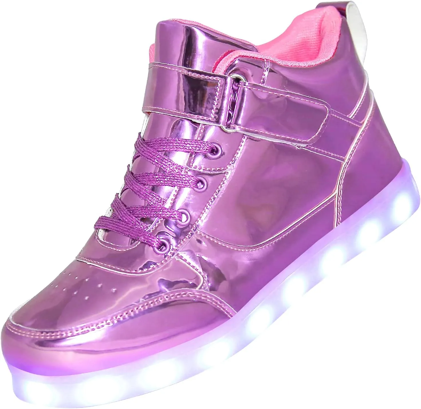 Kids Light up Shoes Led Sneakers USB Charging Flashing Trainers for Boys Girls High Top Sneakers Pink37