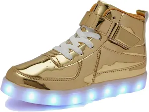Kids Light Up Shoes with USB Charging Flashing LED Sneakers High Top Luminous Dancing Shoe for Boys and Girls Child Unisex