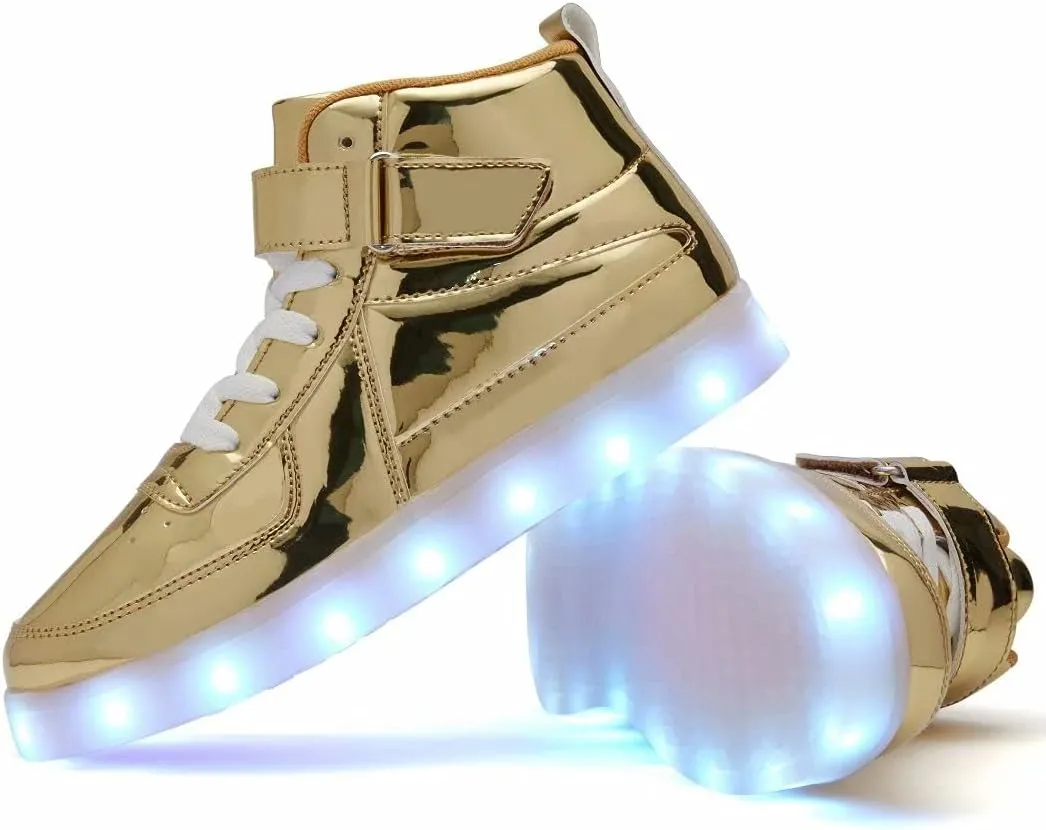 Kids Light Up Shoes with USB Charging Flashing LED Sneakers High Top Luminous Dancing Shoe for Boys and Girls Child Unisex