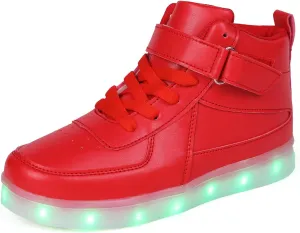 Kids Light Up Shoes with USB Charging Flashing LED Sneakers High Top Luminous Dancing Shoe for Boys and Girls Child Unisex