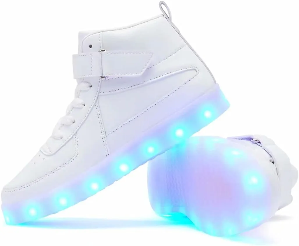 Kids Light Up Shoes with USB Charging Flashing LED Sneakers High Top Luminous Dancing Shoe for Boys and Girls Child Unisex