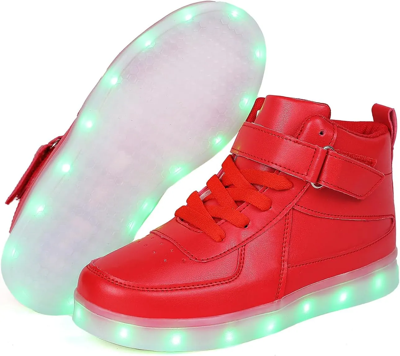 Kids Light Up Shoes with USB Charging Flashing LED Sneakers High Top Luminous Dancing Shoe for Boys and Girls Child Unisex