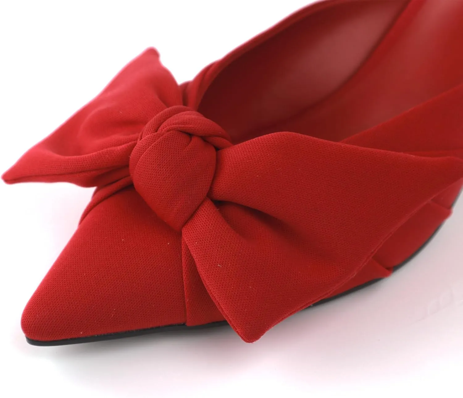 Kitten Heels for Women Pointed Closed Toe Dressy Bow Heel Vintage Heeled Mules Sexy Slip on Stiletto Pump Shoes