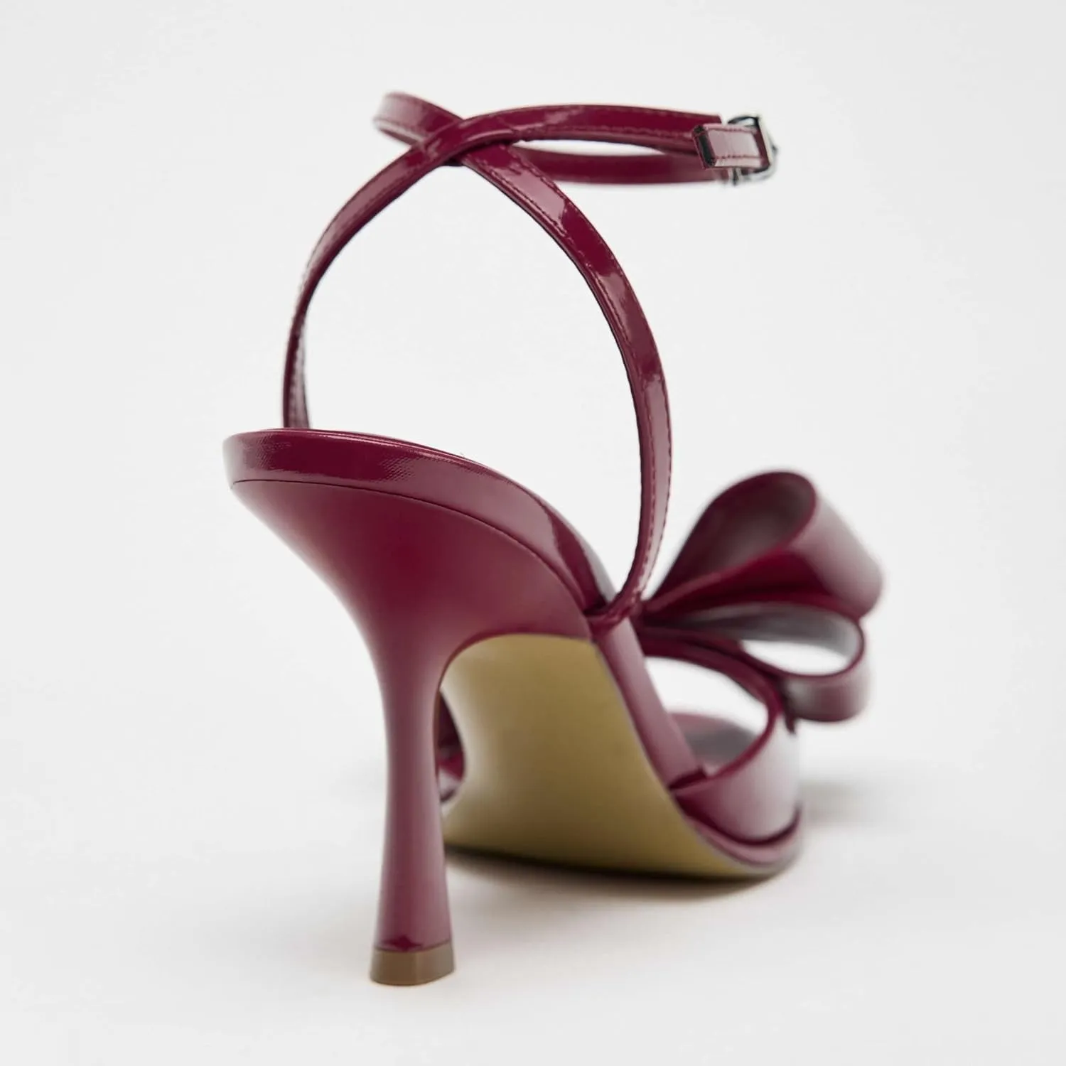 Kluolandi Women's Open toe High Heels with Bow Ankle Strap Heeled Sandals Burgundy Heels for Women Dressy