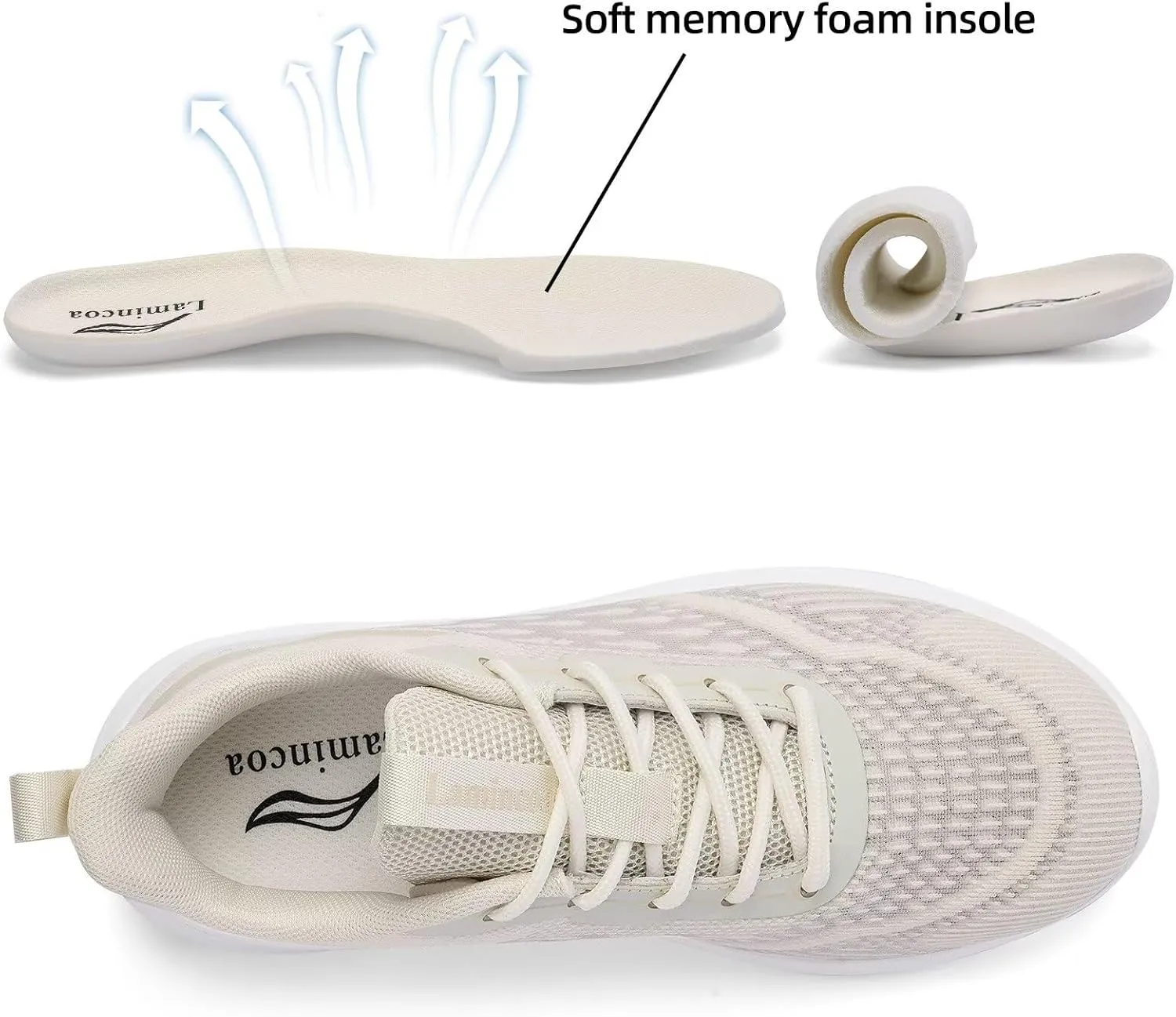Lamincoa Women Walking Shoes Slip on Running Sneakers Lightweight Athletic Gym Workout Tennis Shoes