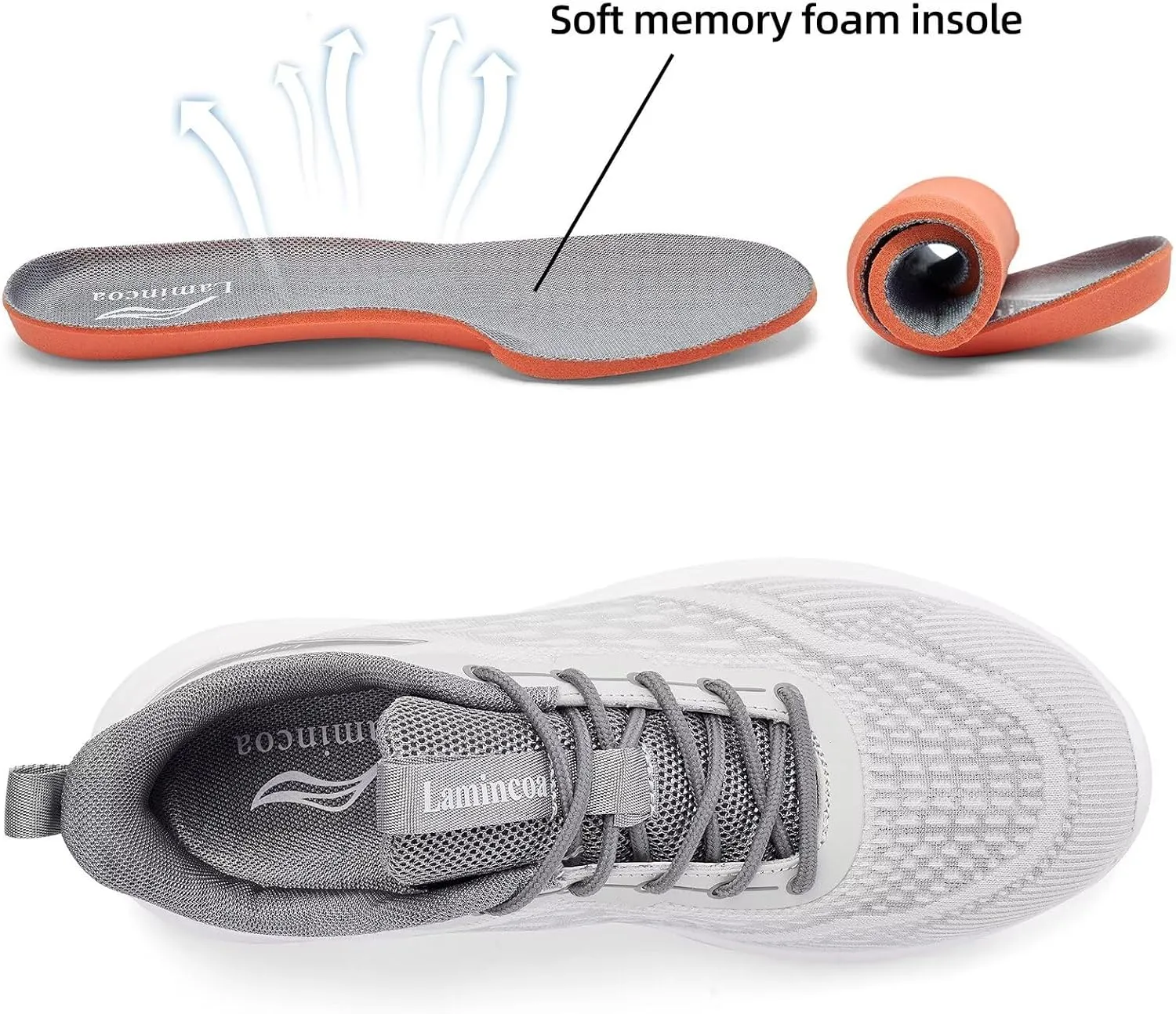 Lamincoa Women Walking Shoes Slip on Running Sneakers Lightweight Athletic Gym Workout Tennis Shoes