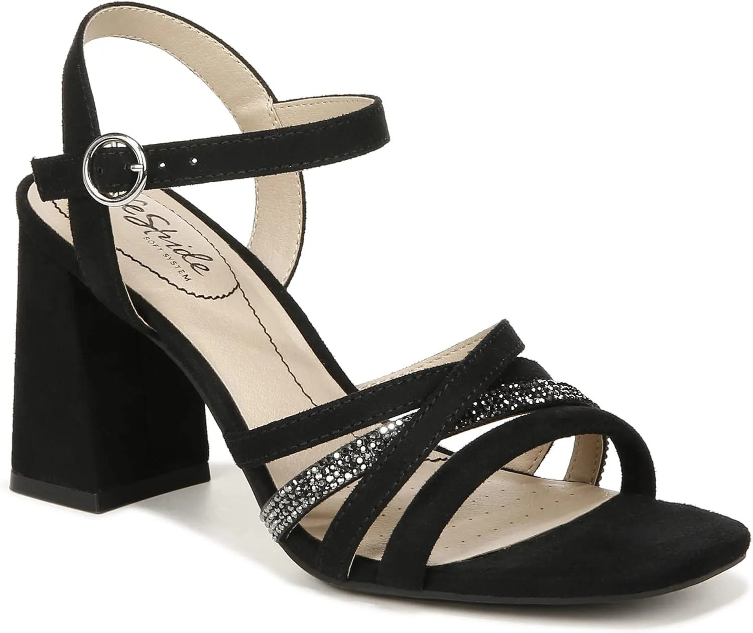 Lifestride Women's Belle Block Heel Strappy Dress Sandal