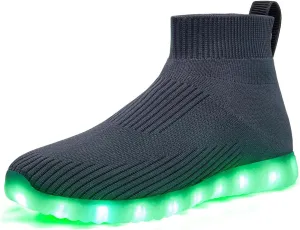Light Up Shoes for Women Men USB Charging Unisex LED Shoes Halloween Flashing Dancing Sneakers with Mesh Uppers Black