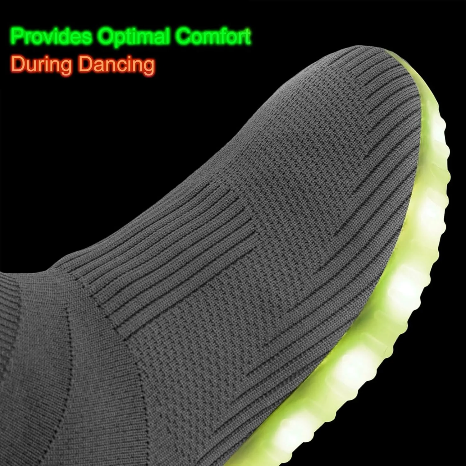 Light Up Shoes for Women Men USB Charging Unisex LED Shoes Halloween Flashing Dancing Sneakers with Mesh Uppers Black