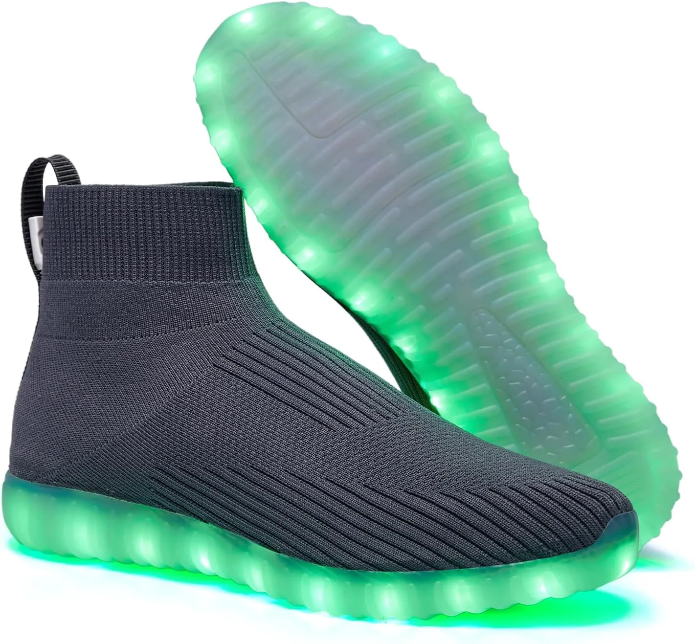 Light Up Shoes for Women Men USB Charging Unisex LED Shoes Halloween Flashing Dancing Sneakers with Mesh Uppers Black