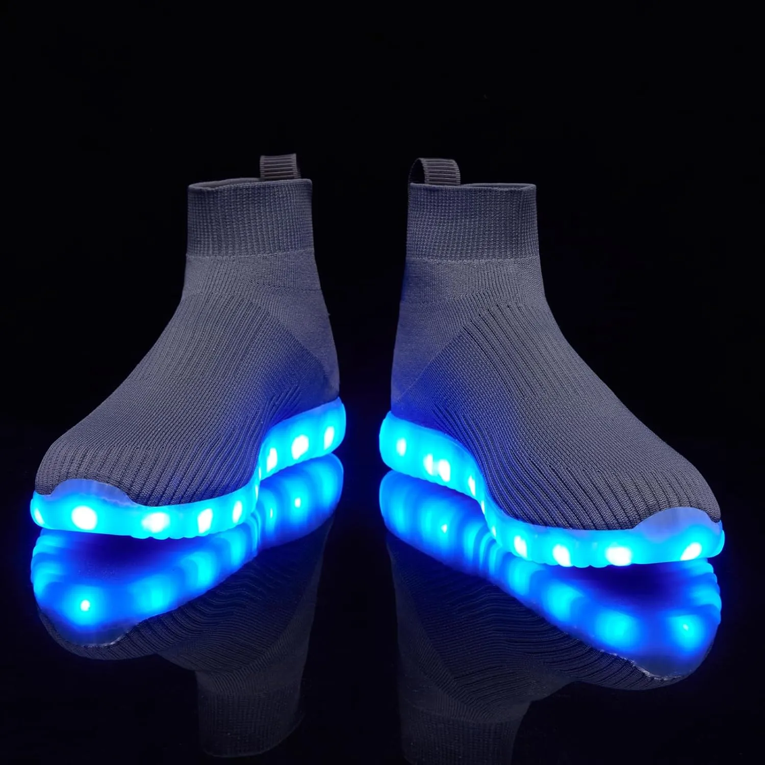 Light Up Shoes for Women Men USB Charging Unisex LED Shoes Halloween Flashing Dancing Sneakers with Mesh Uppers Black