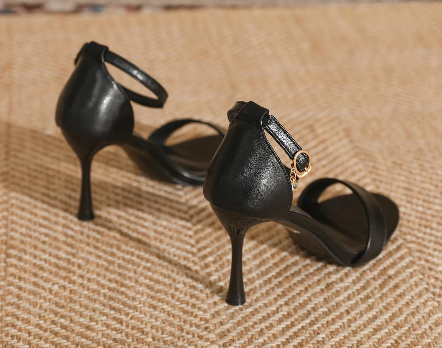 LizFoYa Heels for Women Open Toe Single Strap High Heel Sandals Party Strappy Buckle Dress Shoes